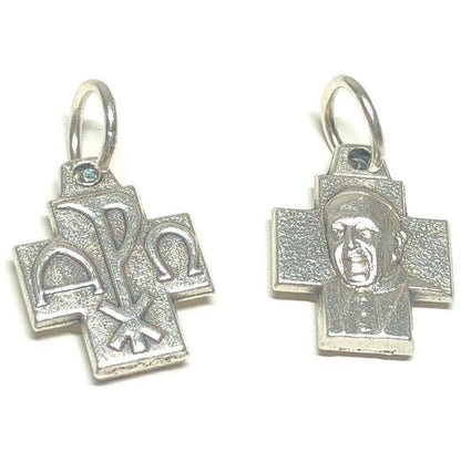 2X Tiny Chi Rho Cross Blessed by Pope - Medals - Pendant | Catholically
