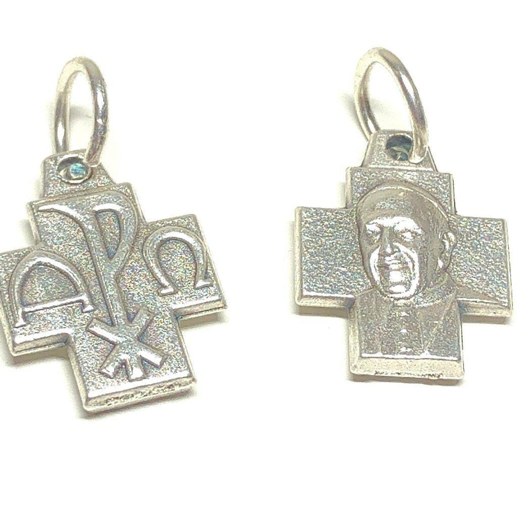 2X Tiny Chi Rho Cross Blessed by Pope - Medals - Pendant | Catholically