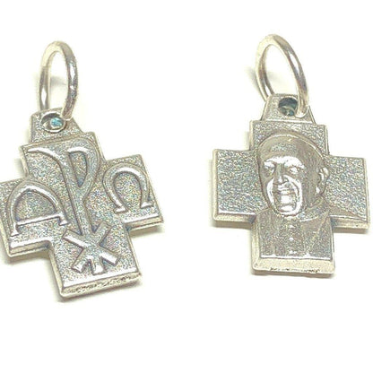 2X Tiny Chi Rho Cross Blessed by Pope - Medals - Pendant | Catholically