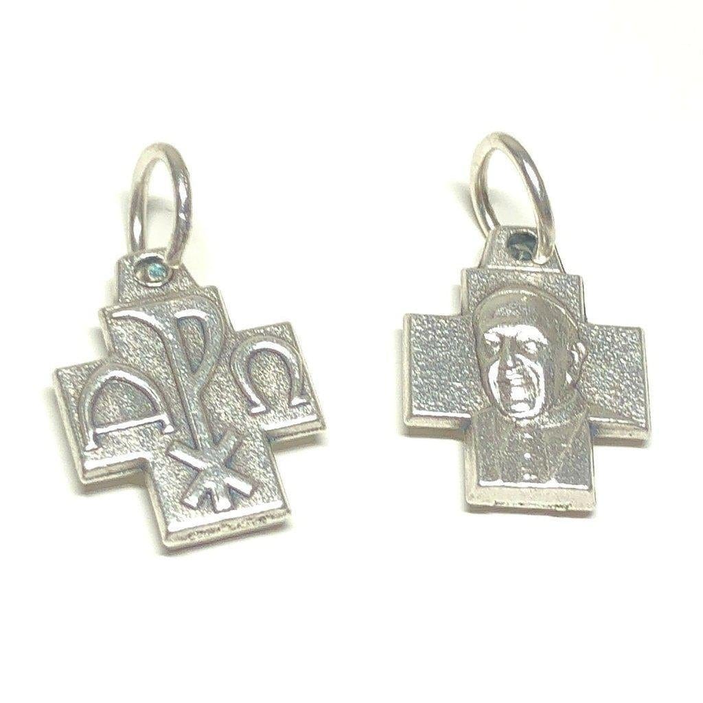 2X Tiny Chi Rho Cross Blessed by Pope - Medals - Pendant | Catholically