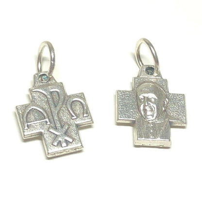 2X Tiny Chi Rho Cross Blessed by Pope - Medals - Pendant | Catholically