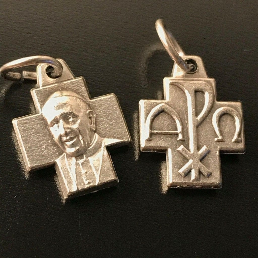 2X Tiny Chi Rho Cross Blessed by Pope - Medals - Pendant | Catholically