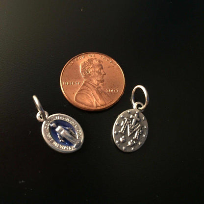 2X Tiny Pendants - Blessed Mother Mary Miraculous Medal - Blessed By Pope | Catholically