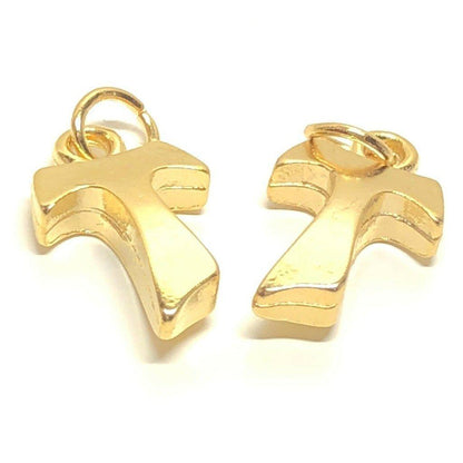 2X Tiny Tau Cross Blessed By Pope Pax Et Bonum Franciscan Crucifix Parts | Catholically