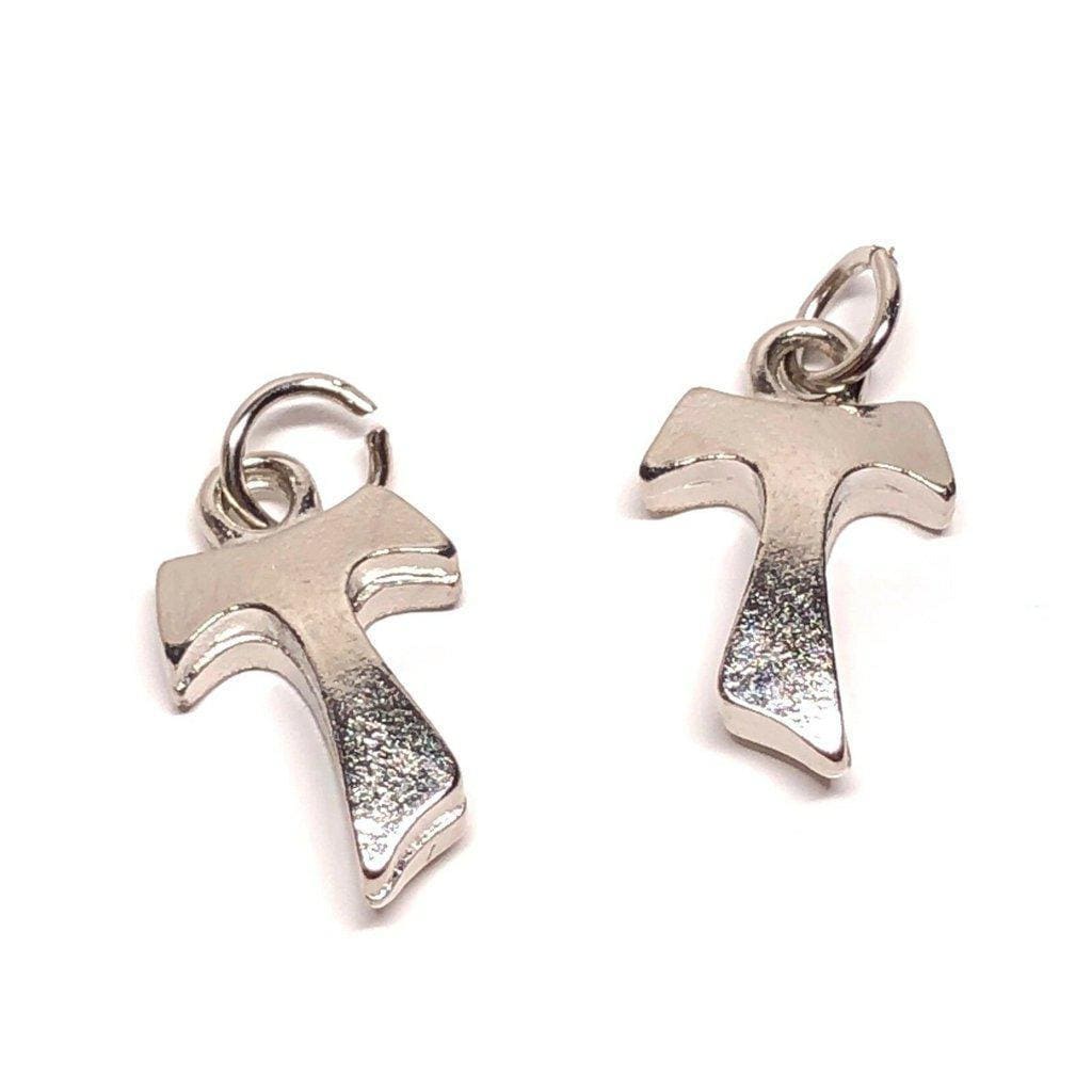 2X Tiny Tau Cross Blessed By Pope Pax Et Bonum Franciscan Crucifix Parts | Catholically