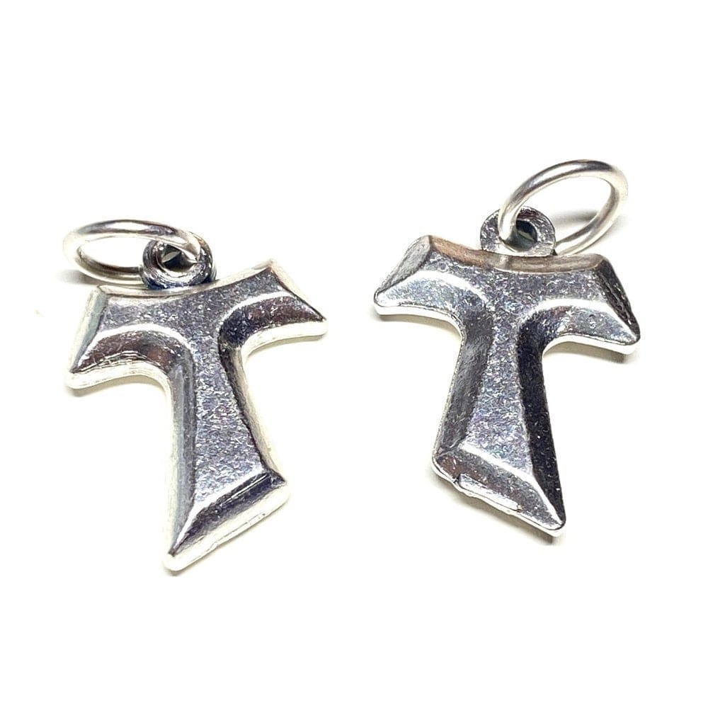 2X Tiny Tau Cross Blessed By Pope Pax Et Bonum Franciscan - Crucifix Parts | Catholically
