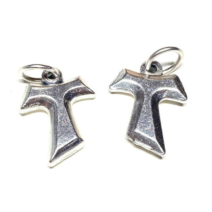 2X Tiny Tau Cross Blessed By Pope Pax Et Bonum Franciscan - Crucifix Parts | Catholically