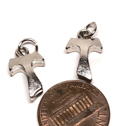 2X Tiny Tau Cross Blessed By Pope Pax Et Bonum Franciscan Crucifix Parts | Catholically