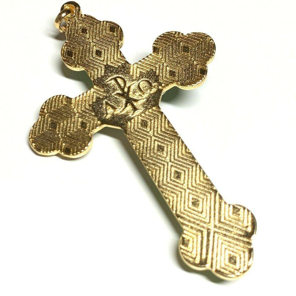 3" Black Budded Pectoral Cross - Crucifix - Blessed By Pope - First Communion | Catholically