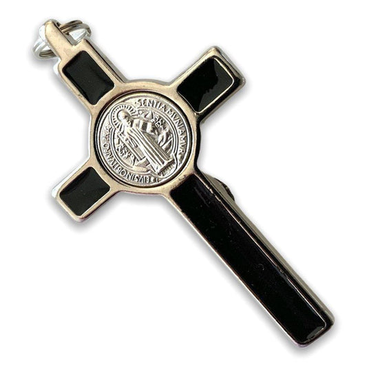 3" Black St. Benedict Crucifix - Exorcism- Cross -Blessed By Pope | Catholically