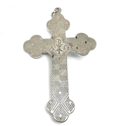 3" Blue Budded Pectoral Cross - Crucifix - Blessed By Pope - First Communion | Catholically