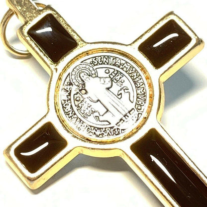3" Brown Brass Saint St. Benedict Crucifix - Exorcism Cross - Blessed By Pope | Catholically