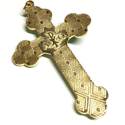 3" Green Budded Pectoral Cross - Crucifix - Blessed By Pope - First Communion | Catholically