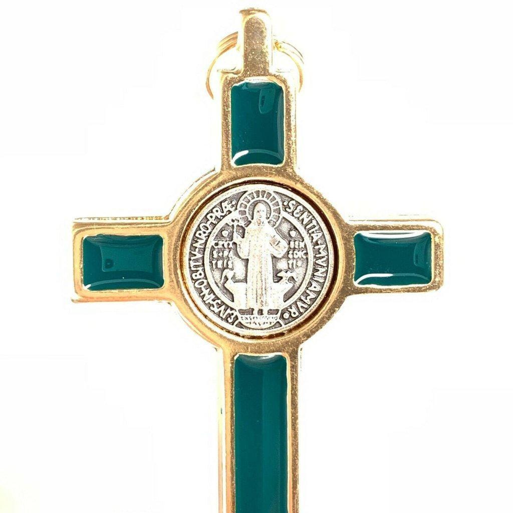 3" Green St. Benedict Crucifix Exorcism - Blessed By Pope | Catholically