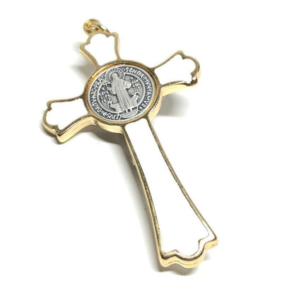 3" Saint St. Benedict White Crucifix - Exorcism - Cross - Blessed By Pope | Catholically