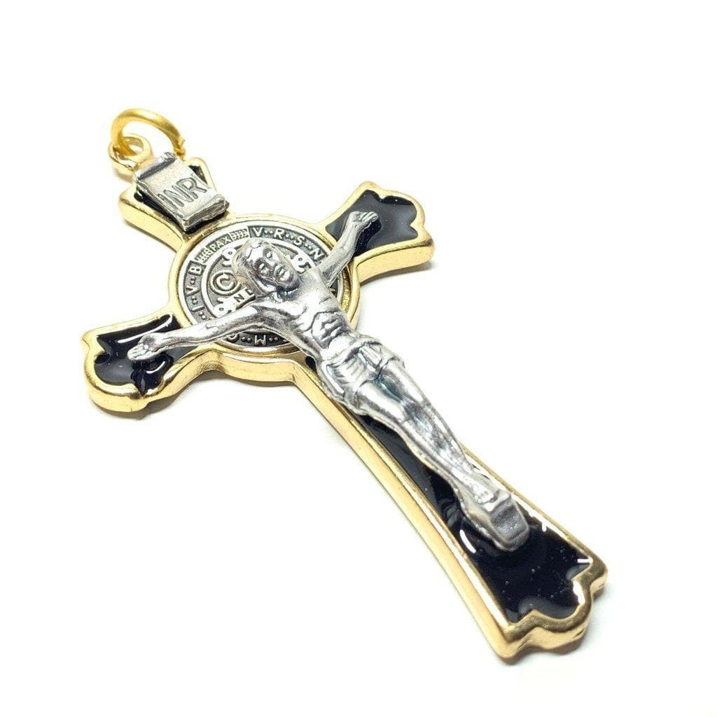 3"  St. Benedict Black Crucifix - Exorcism - Cross - Blessed By Pope | Catholically