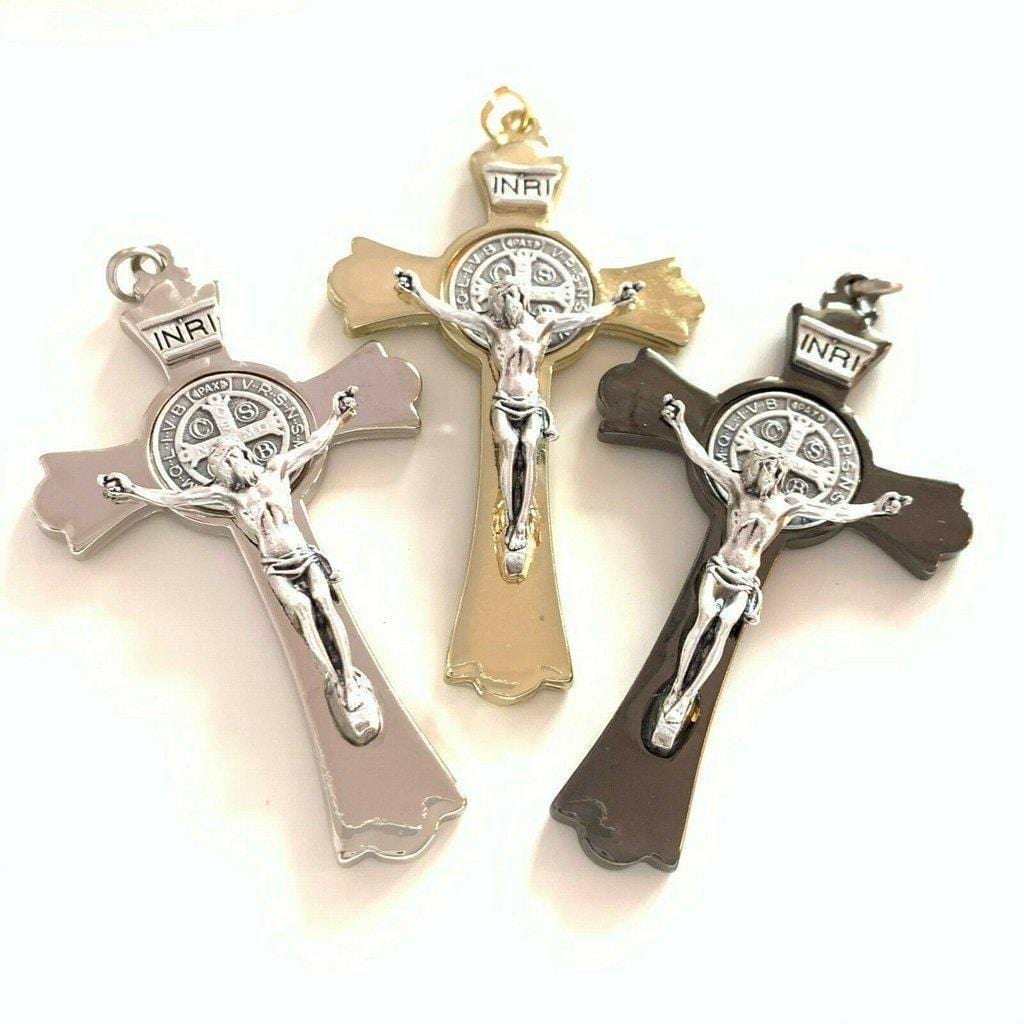 3" St. Benedict Crucifix - Exorcism - Cross - Blessed - Medalla De San Benito | Catholically