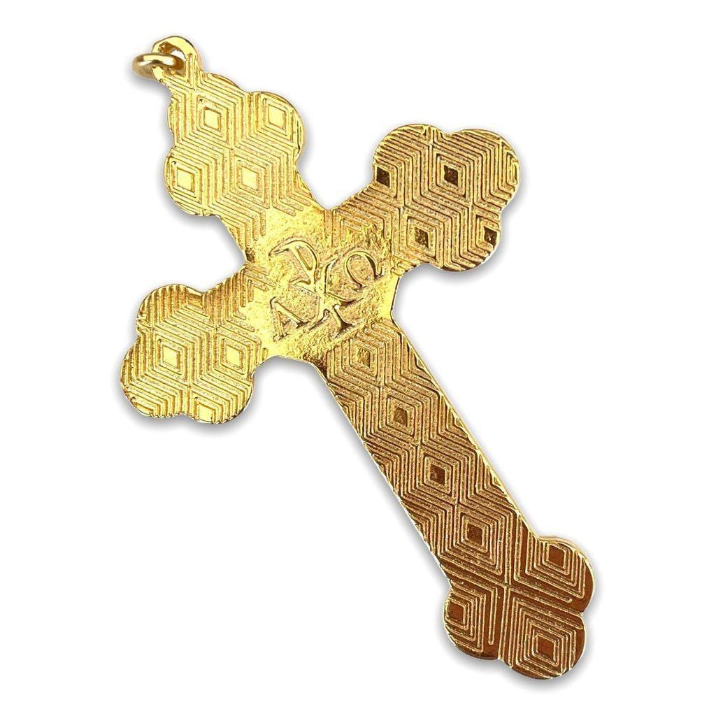 3" White Budded Pectoral Cross - Crucifix - Blessed By Pope - First Communion | Catholically