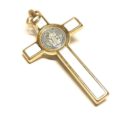 3" White St. Benedict Crucifix - Exorcism - Cross - Blessed By Pope - Benito | Catholically