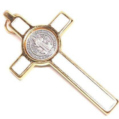 3" White St. Benedict Crucifix - Exorcism - Cross - Blessed By Pope - Benito | Catholically