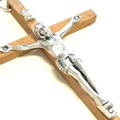 4" 3/4 Wooden Cross - Blessed By Pope - Christian - Corpus - Wood Crucifix | Catholically