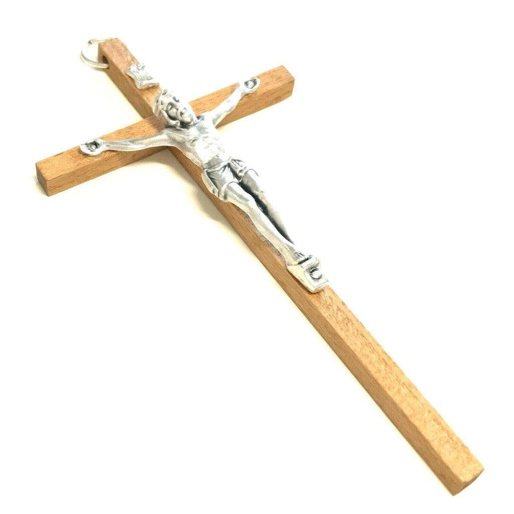 4" 3/4 Wooden Cross - Blessed By Pope - Christian - Corpus - Wood Crucifix | Catholically