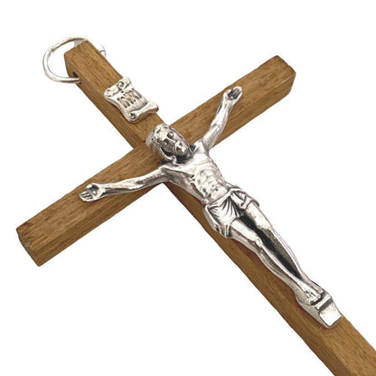 4" Wooden Cross - Blessed By Pope - Christian - Corpus - Wood Crucifix | Catholically
