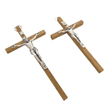 4" Wooden Cross - Blessed By Pope - Christian - Corpus - Wood Crucifix | Catholically