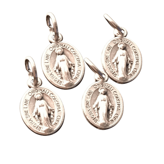 4X Tiny Pendants - Blessed Mother Mary Miraculous Medal - Blessed By Pope | Catholically