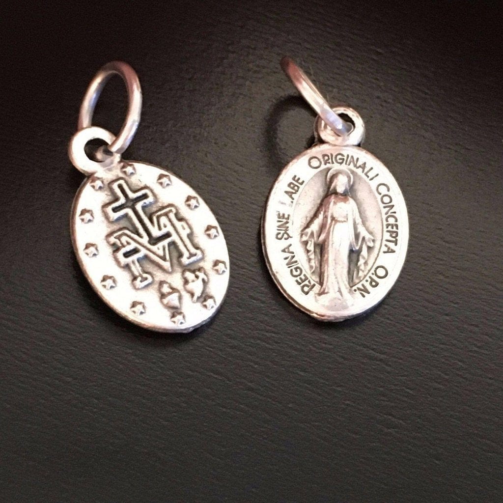 4X Tiny Pendants - Blessed Mother Mary Miraculous Medal - Blessed By Pope | Catholically