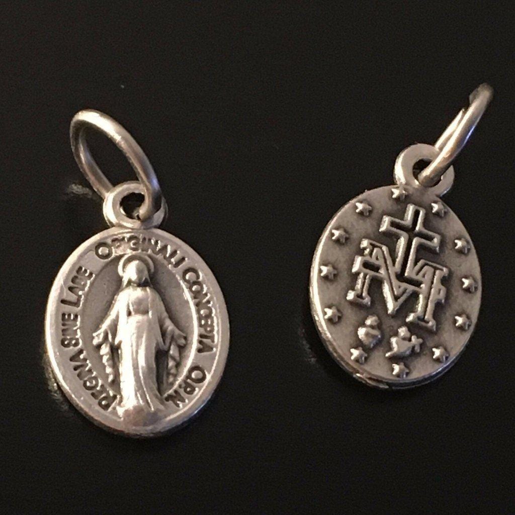 4X Tiny Pendants - Blessed Mother Mary Miraculous Medal - Blessed By Pope | Catholically