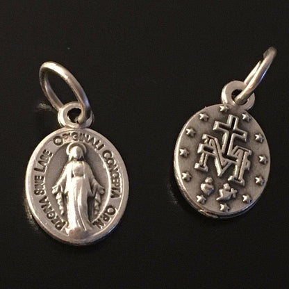 4X Tiny Pendants - Blessed Mother Mary Miraculous Medal - Blessed By Pope | Catholically