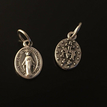 4X Tiny Pendants - Blessed Mother Mary Miraculous Medal - Blessed By Pope | Catholically