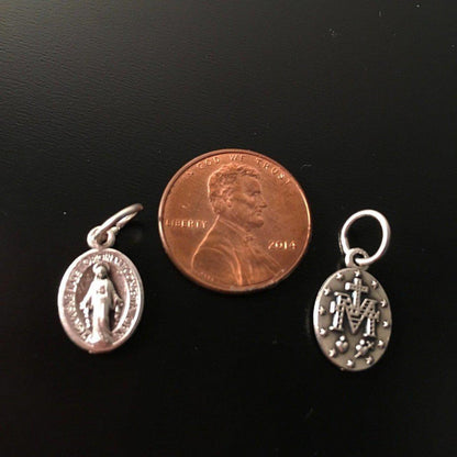 4X Tiny Pendants - Blessed Mother Mary Miraculous Medal - Blessed By Pope | Catholically