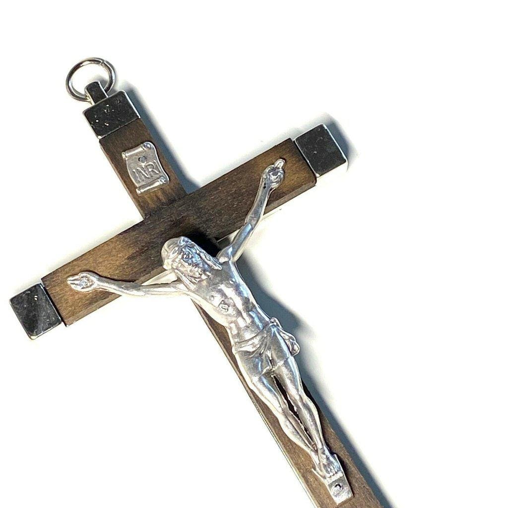 5" 1/2 Wooden Wall Hanging Cross - Crucifix Blessed Christian - Corpus - Wooden | Catholically