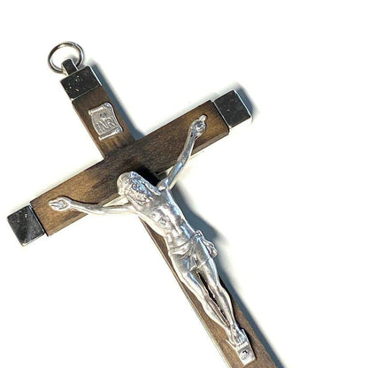 5" 1/2 Wooden Wall Hanging Cross - Crucifix Blessed Christian - Corpus - Wooden | Catholically