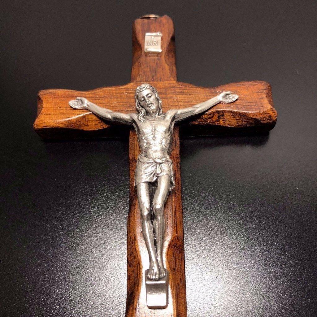 7" Wood Wall Hanging Cross - Crucifix - Blessed - Christian - Corpus - Wooden | Catholically