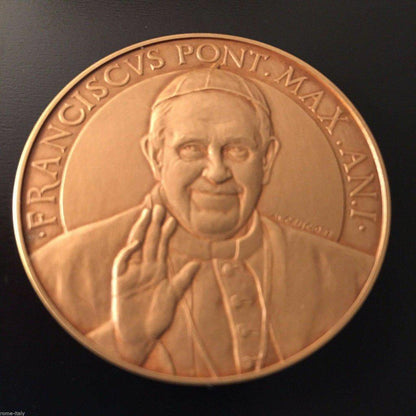 Annual Papal Medal w/ Error Bronze Mint - Year 1 Pope Francis 2013 Lesus | Catholically