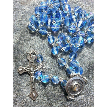Aurora Borealis Franciscan Rosary Blessed Pope w/ St. Francis Asissi Relic | Catholically