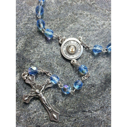 Aurora Borealis Franciscan Rosary Blessed Pope w/ St. Francis Asissi Relic | Catholically