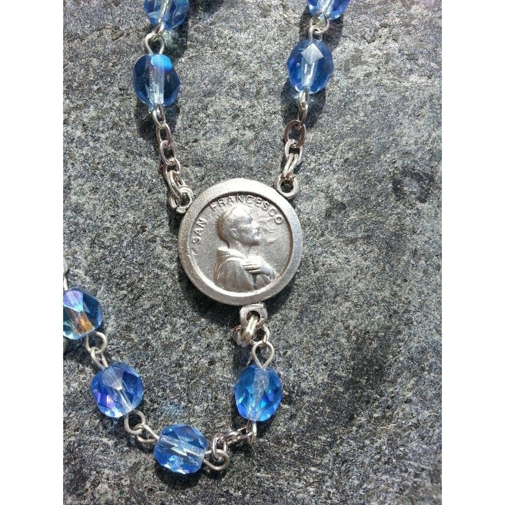 Aurora Borealis Franciscan Rosary Blessed Pope w/ St. Francis Asissi Relic | Catholically