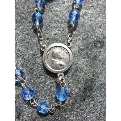 Aurora Borealis Franciscan Rosary Blessed Pope w/ St. Francis Asissi Relic | Catholically