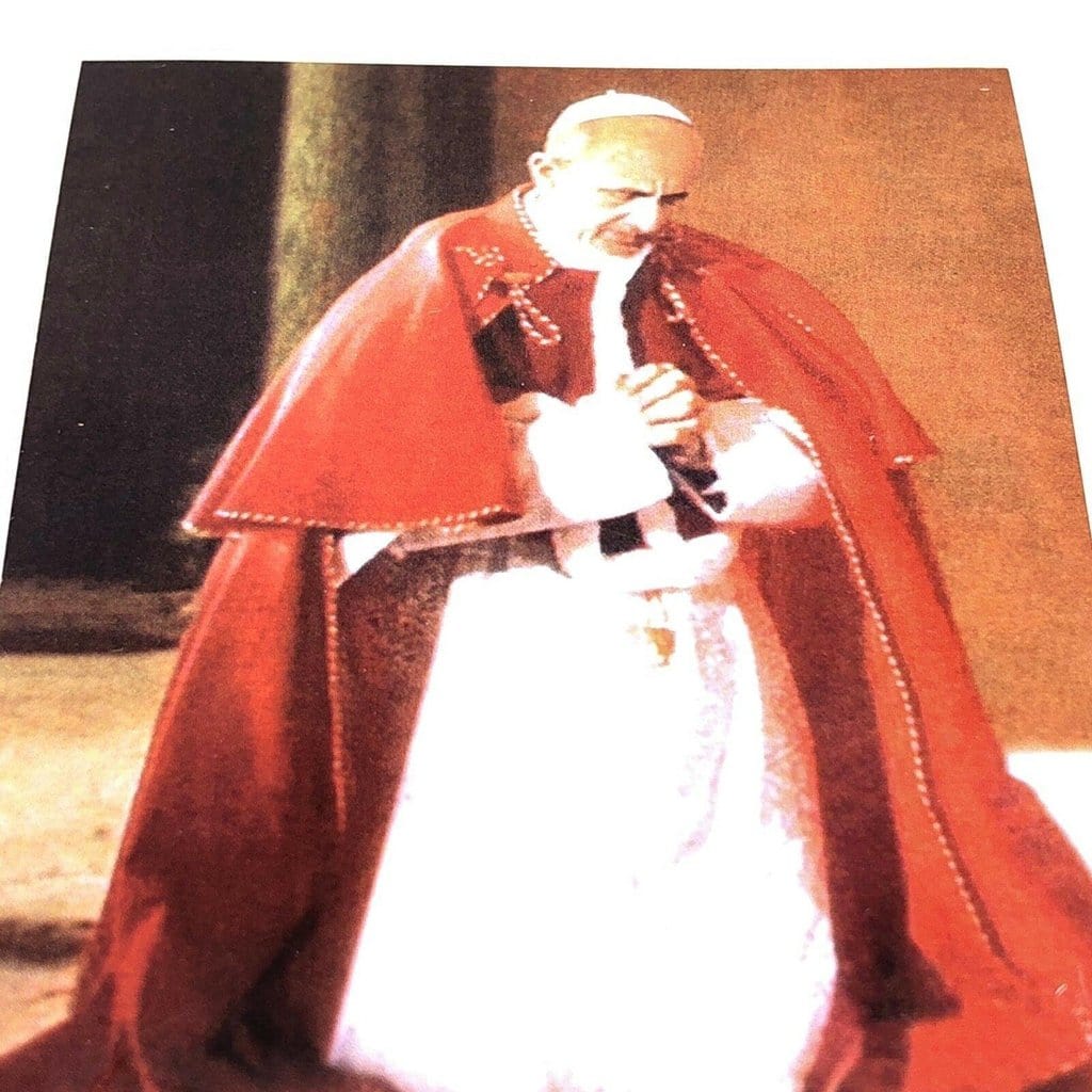 Bl. Pope Paul VI 2nd Class Relic Vestment Holy Card Ex-Indumentis | Catholically