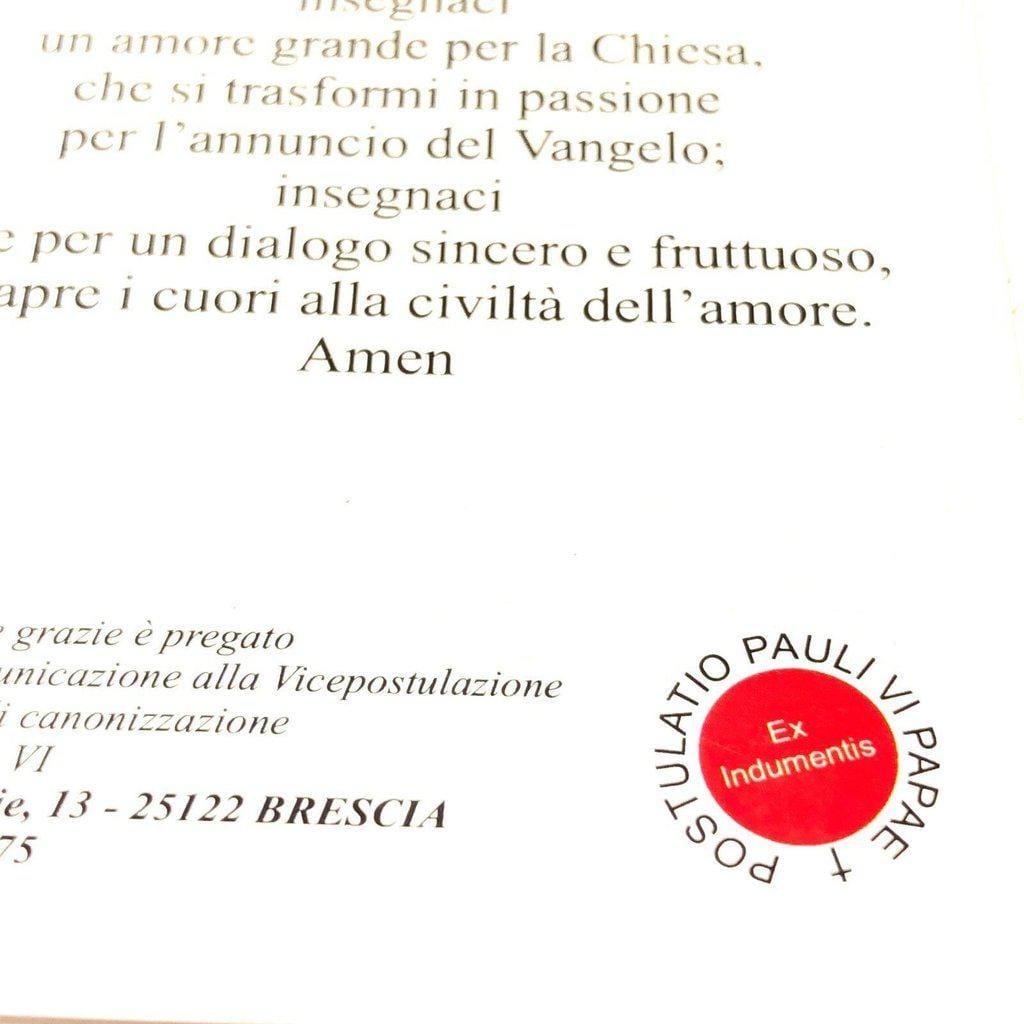 Bl. Pope Paul VI 2nd Class Relic Vestment Holy Card Ex-Indumentis | Catholically