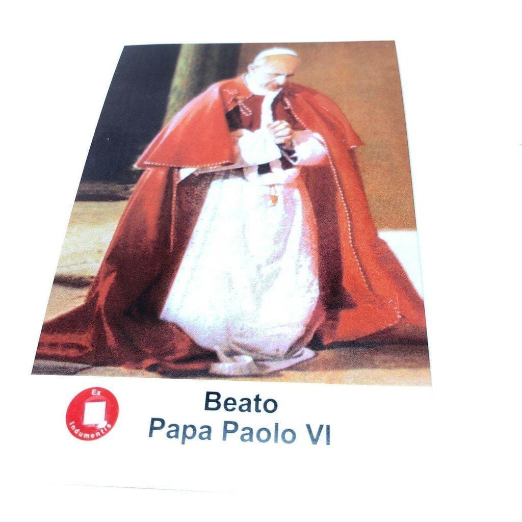 Bl. Pope Paul VI 2nd Class Relic Vestment Holy Card Ex-Indumentis | Catholically
