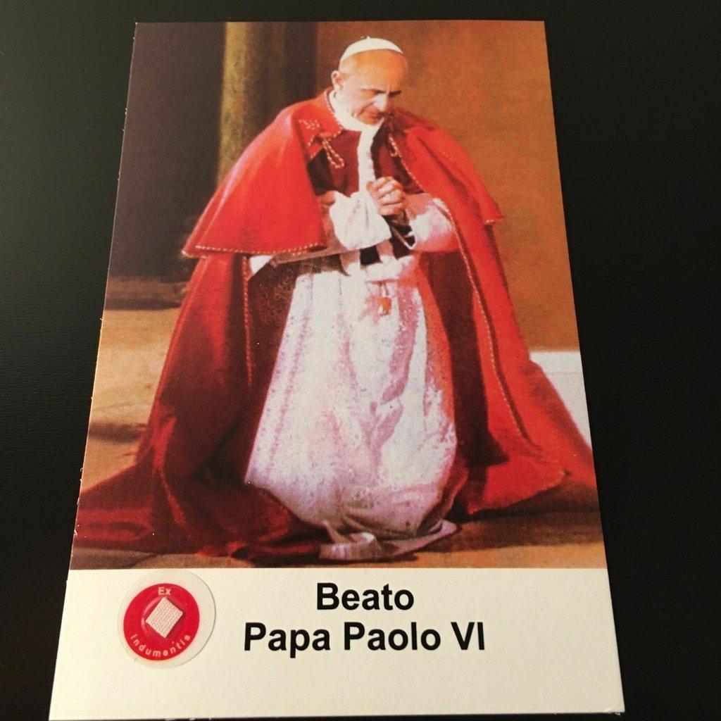 Bl. Pope Paul VI 2nd Class Relic Vestment Holy Card Ex-Indumentis | Catholically