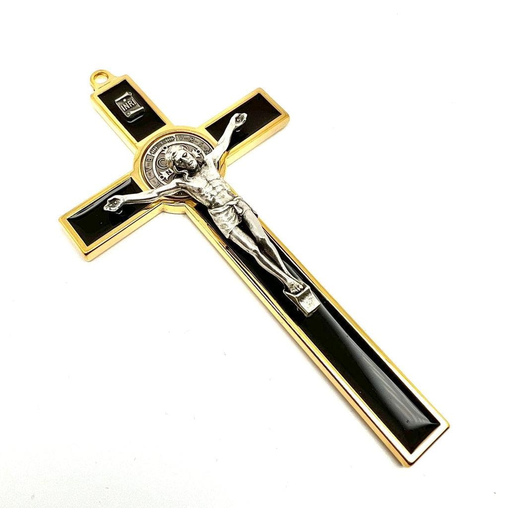 Black 5" St. Benedict Cross Crucifix -Exorcism -Saint -Blessed -San Benito | Catholically
