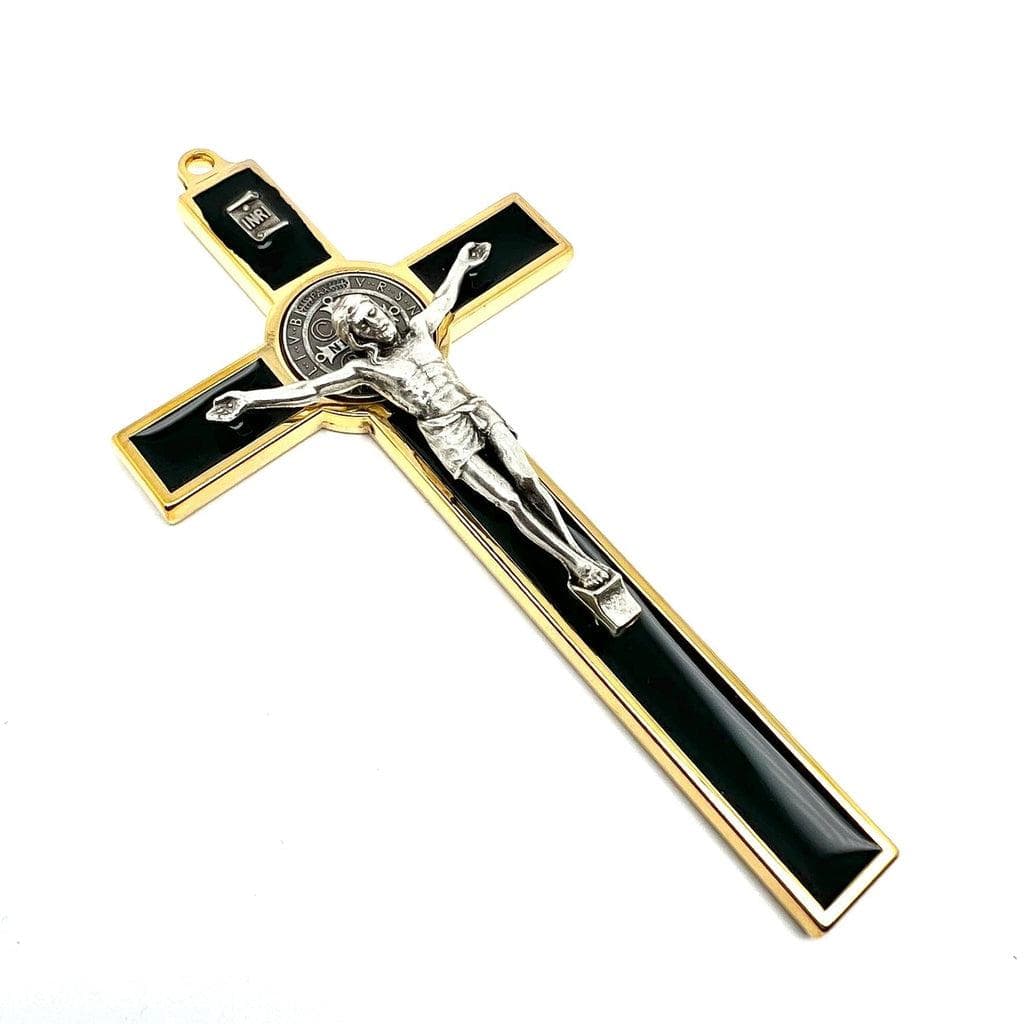 Black 5" St. Benedict Cross Crucifix -Exorcism -Saint -Blessed -San Benito | Catholically