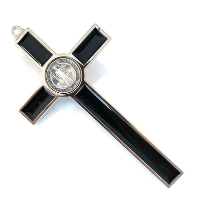 Black 5" St. Benedict Wall Crucifix - Exorcism Cross - Blessed By Pope | Catholically