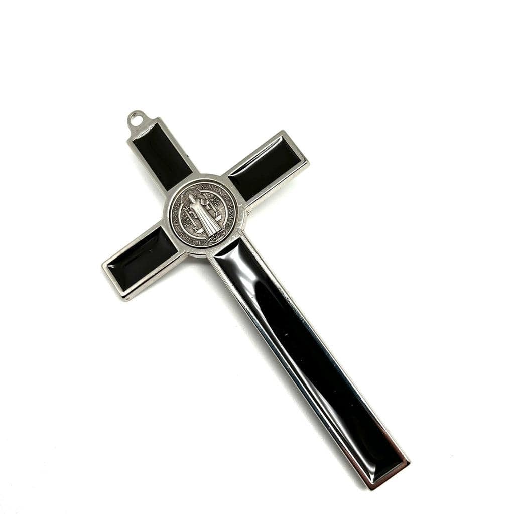 Black 5" St. Benedict Wall Crucifix - Exorcism Cross - Blessed By Pope | Catholically